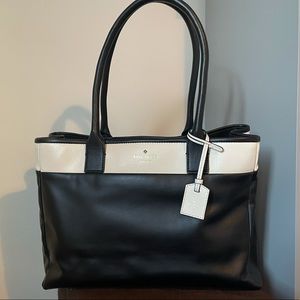 Kate Spade Authentic Black&White Leather Tote Bag